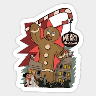 Gingerbread man destroys the city Sticker